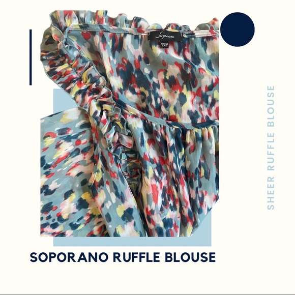 Soprano Ruffle Blouse 💜10 for $25💜 - Picture 3 of 3